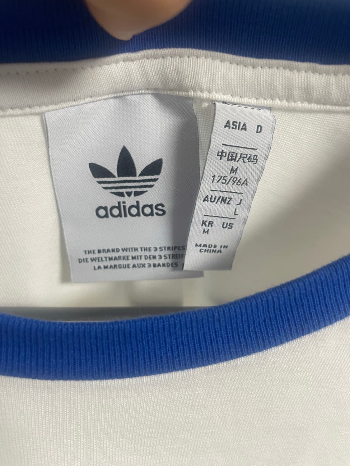 아디다스 3S 티 화이트/블루 JY3692 상품이미지5