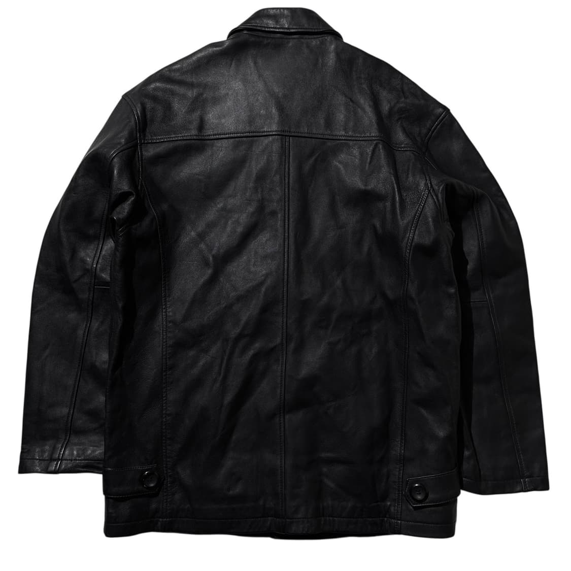 NOL 램스킨 레더 싱글 레더 카코트 자켓 블랙 상품이미지2