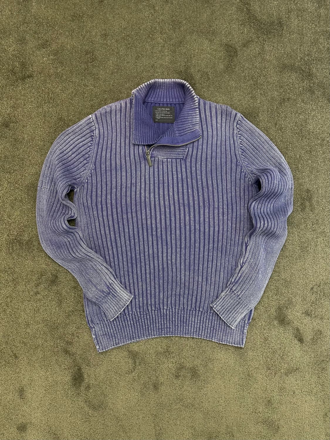 캘빈클라인 진 반집업 니트 퍼플 L 상품이미지1