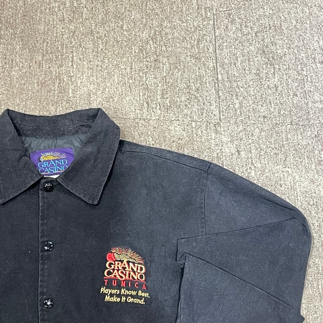 (XL) Grand Casino 빈티지 블랙 데님 워크 자켓 상품이미지5