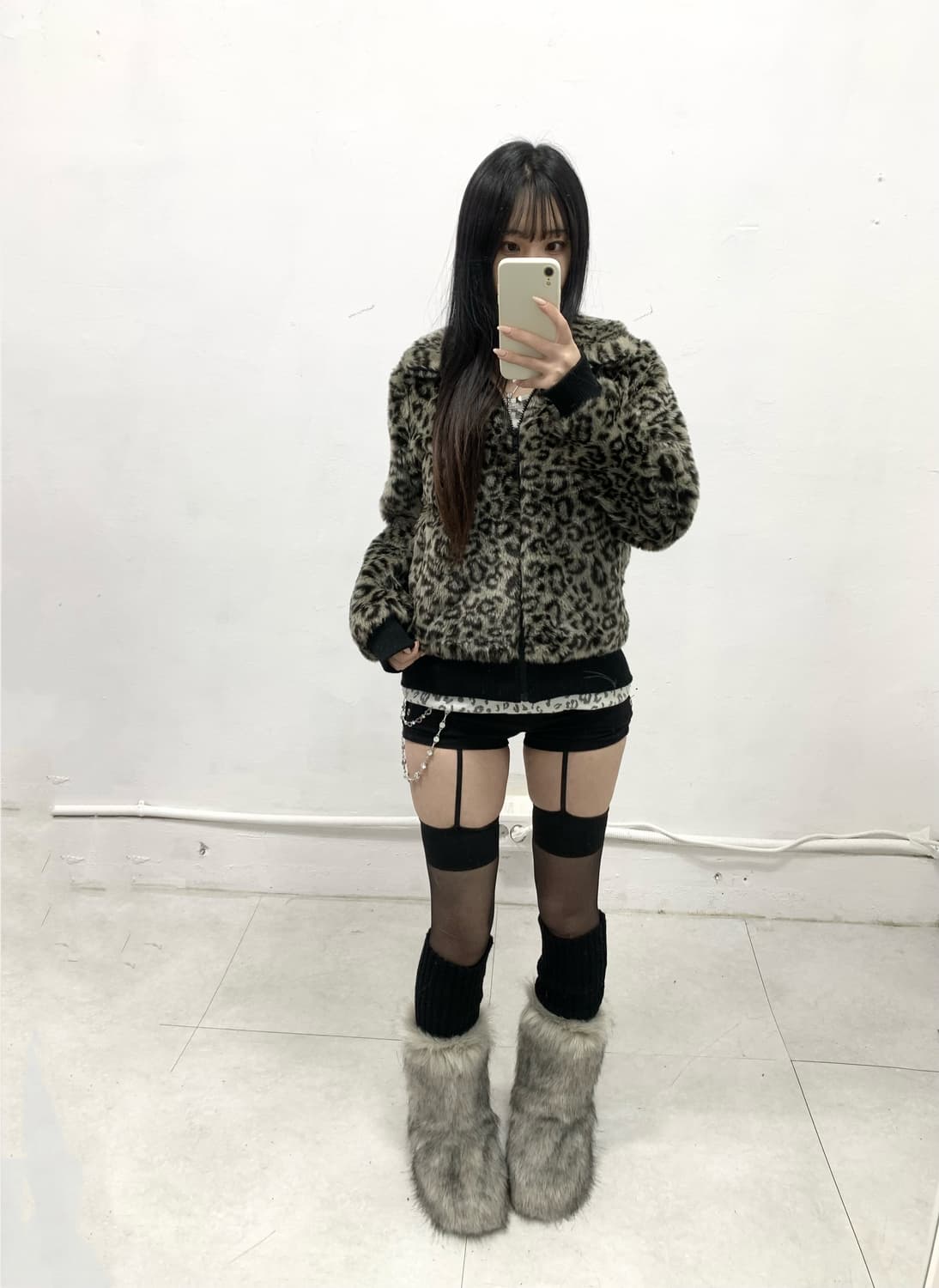 [BANANA FISH] 오네갸루 레오파드 퍼 집업 자켓 상품이미지2