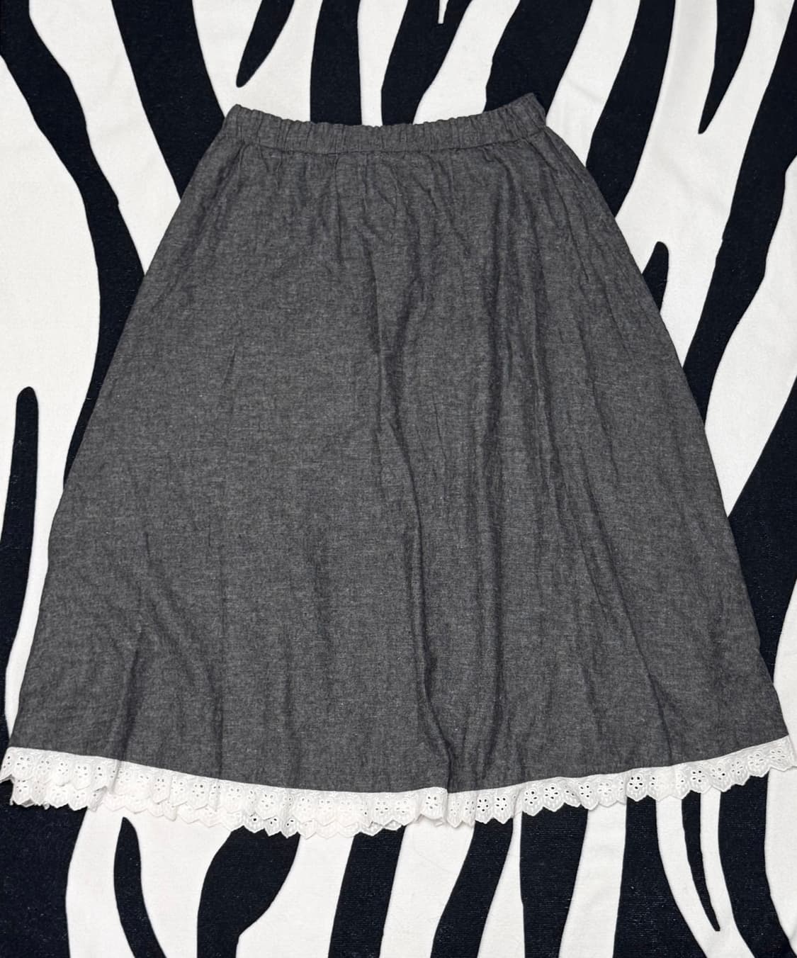 빈티지 그레이 레이스 롱치마 롱스커트 상품이미지2