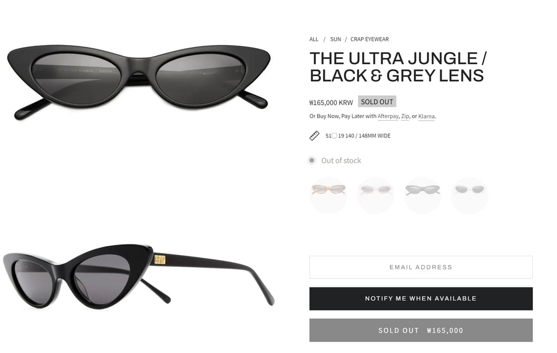 크랩 울트라 정글 캣츠 아이 선글라스 CRAP 0096 상품이미지9