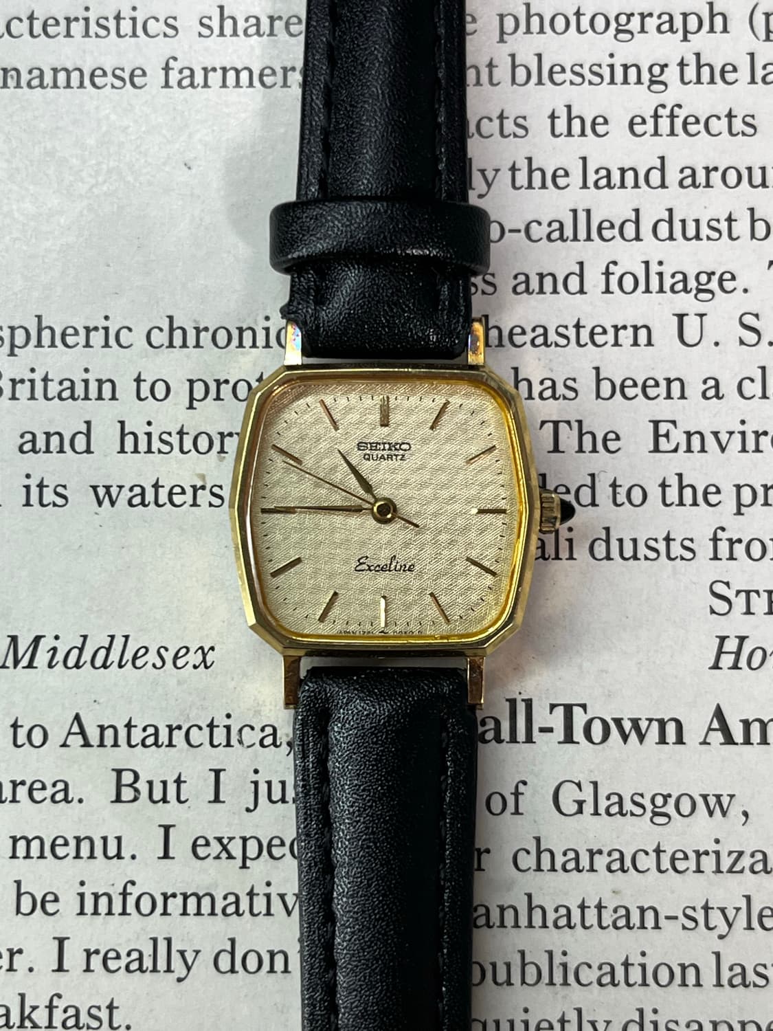 SEIKO EXCELINE 텍스처 다이얼 레이디스 쿼츠 상품이미지1