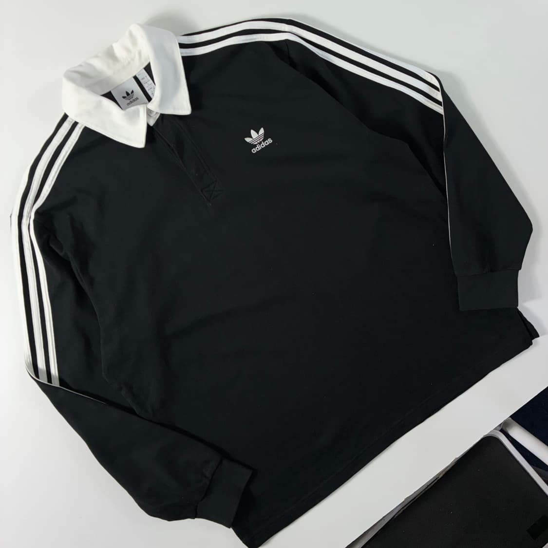 Adidas  아디다스 코튼 파이어버드 블랙 럭비 폴로셔츠  상품이미지2