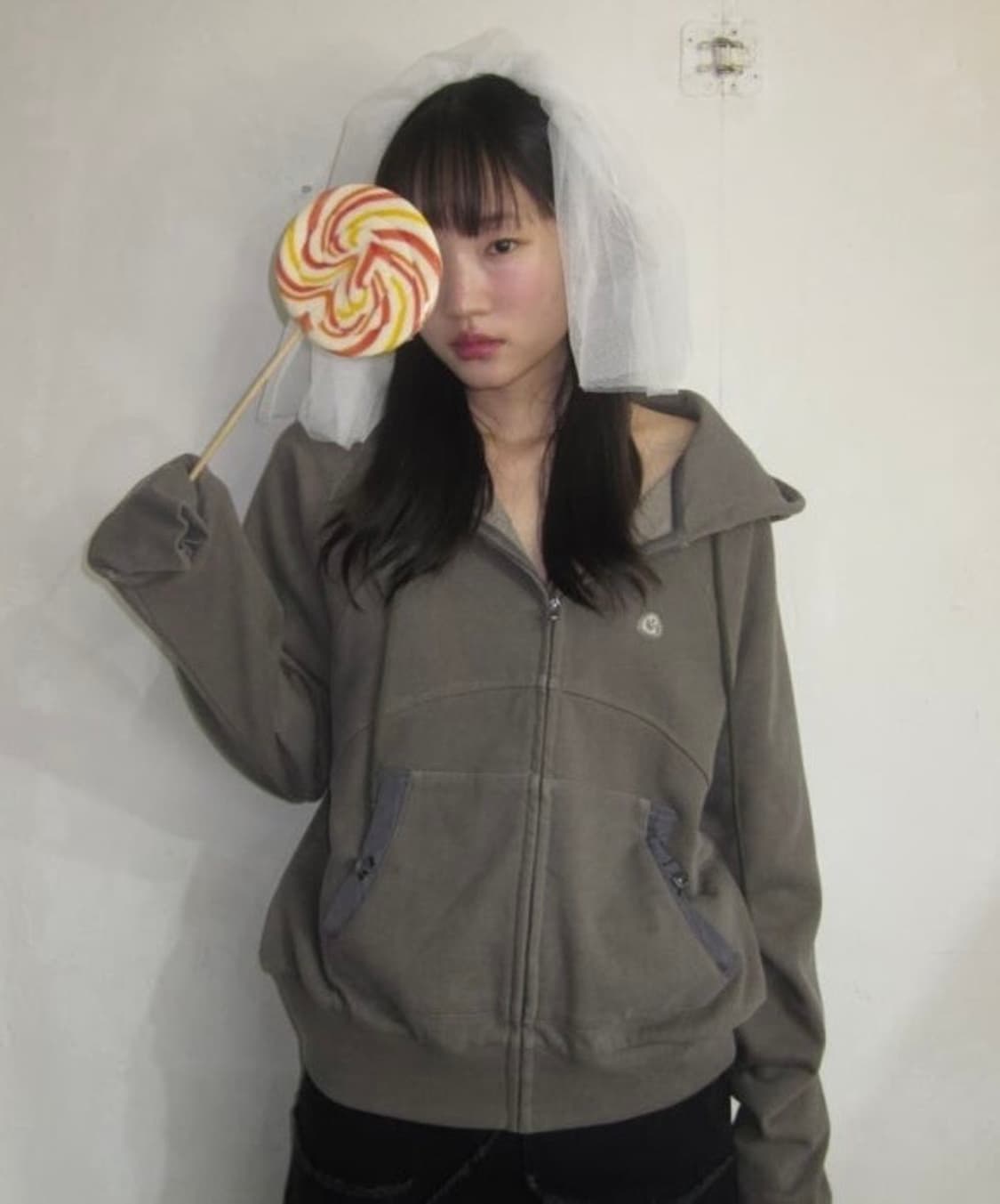 코이세이오 스트링 포켓 후드집업 카키 상품이미지2