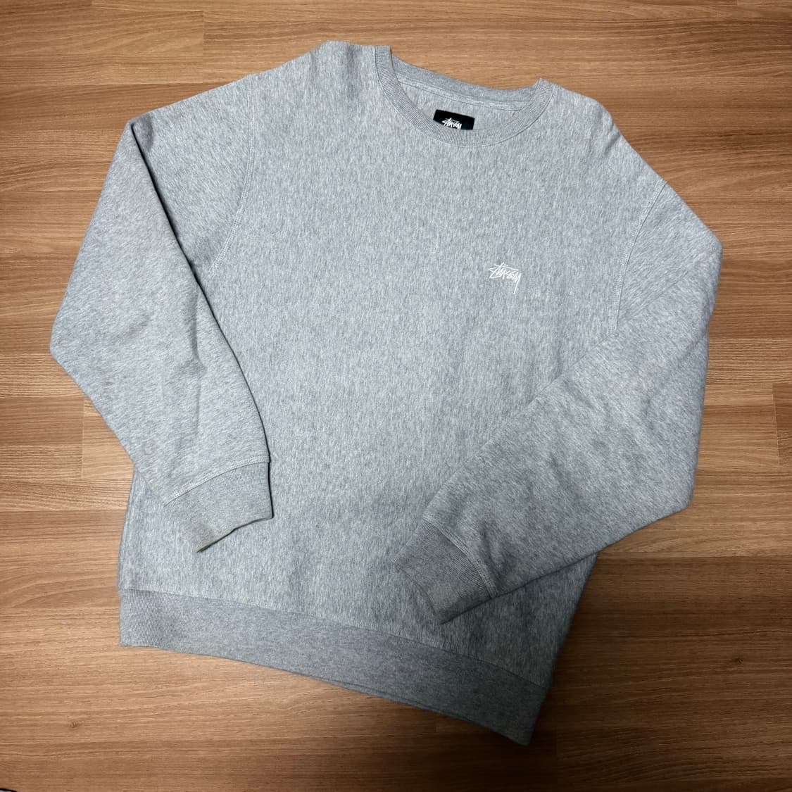 스투시 스탁 로고 크루넥 그레이 헤더 상품이미지1
