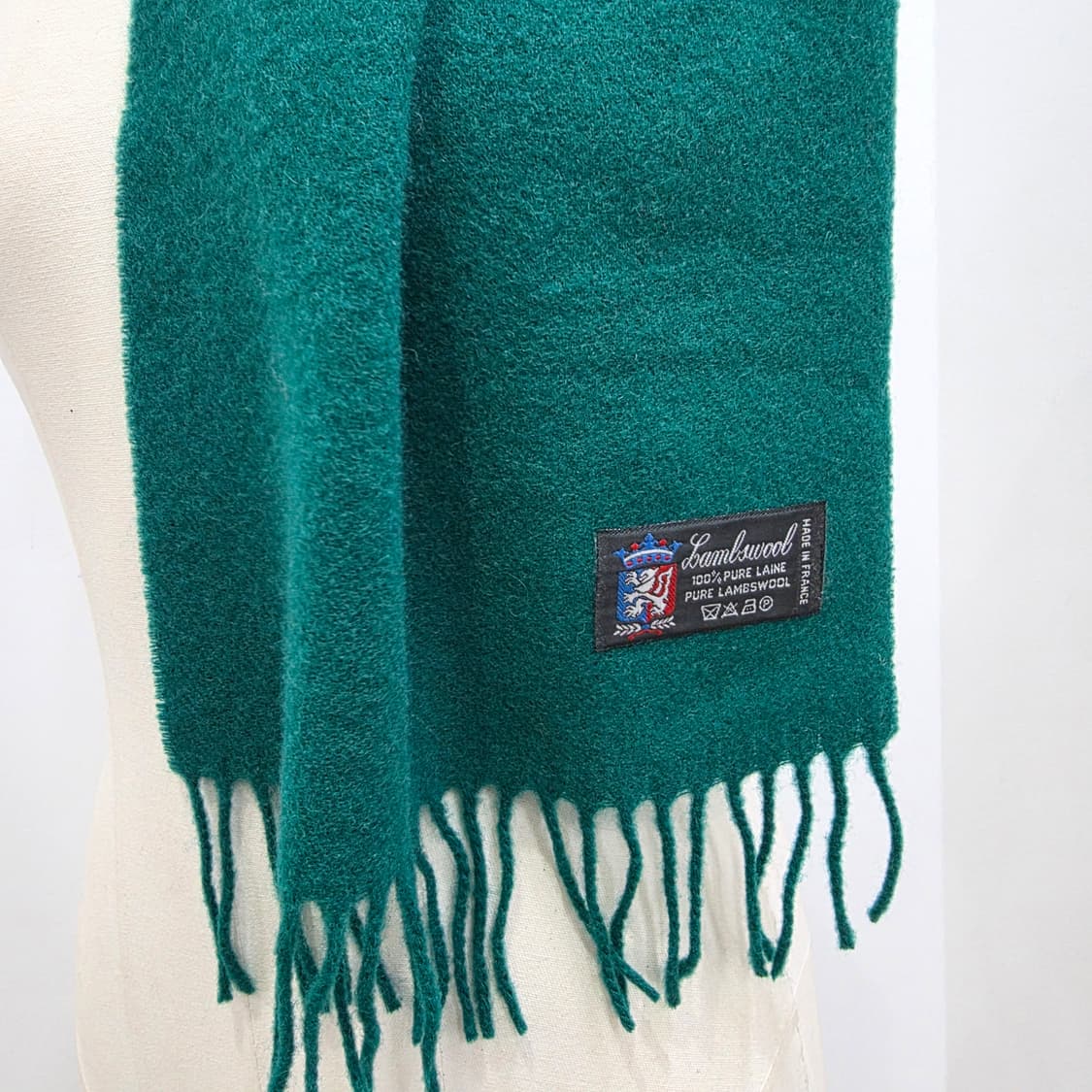 피에르가르뎅 100% 퓨어 램스 울 청록색 머플러 상품이미지5