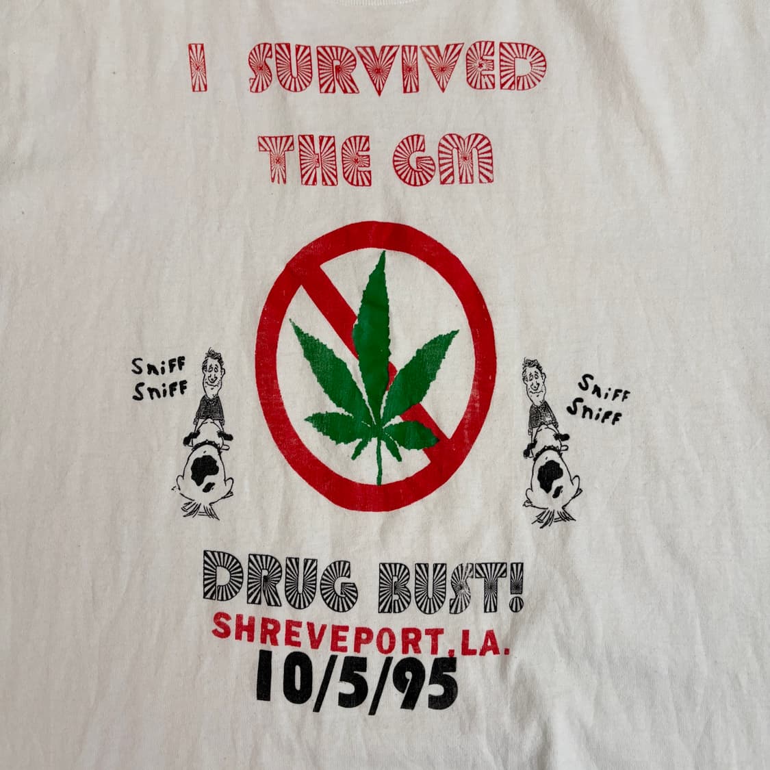 90s USA Shreveport LA Drug Bust 반팔티 XL 상품이미지5