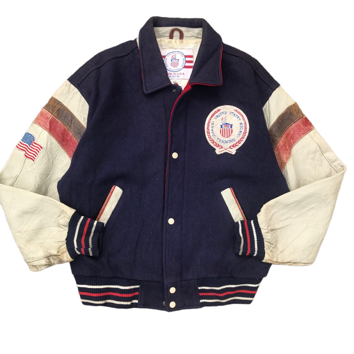 [L] 80s USA 올림픽 트레이닝센터 바시티자켓 상품이미지2