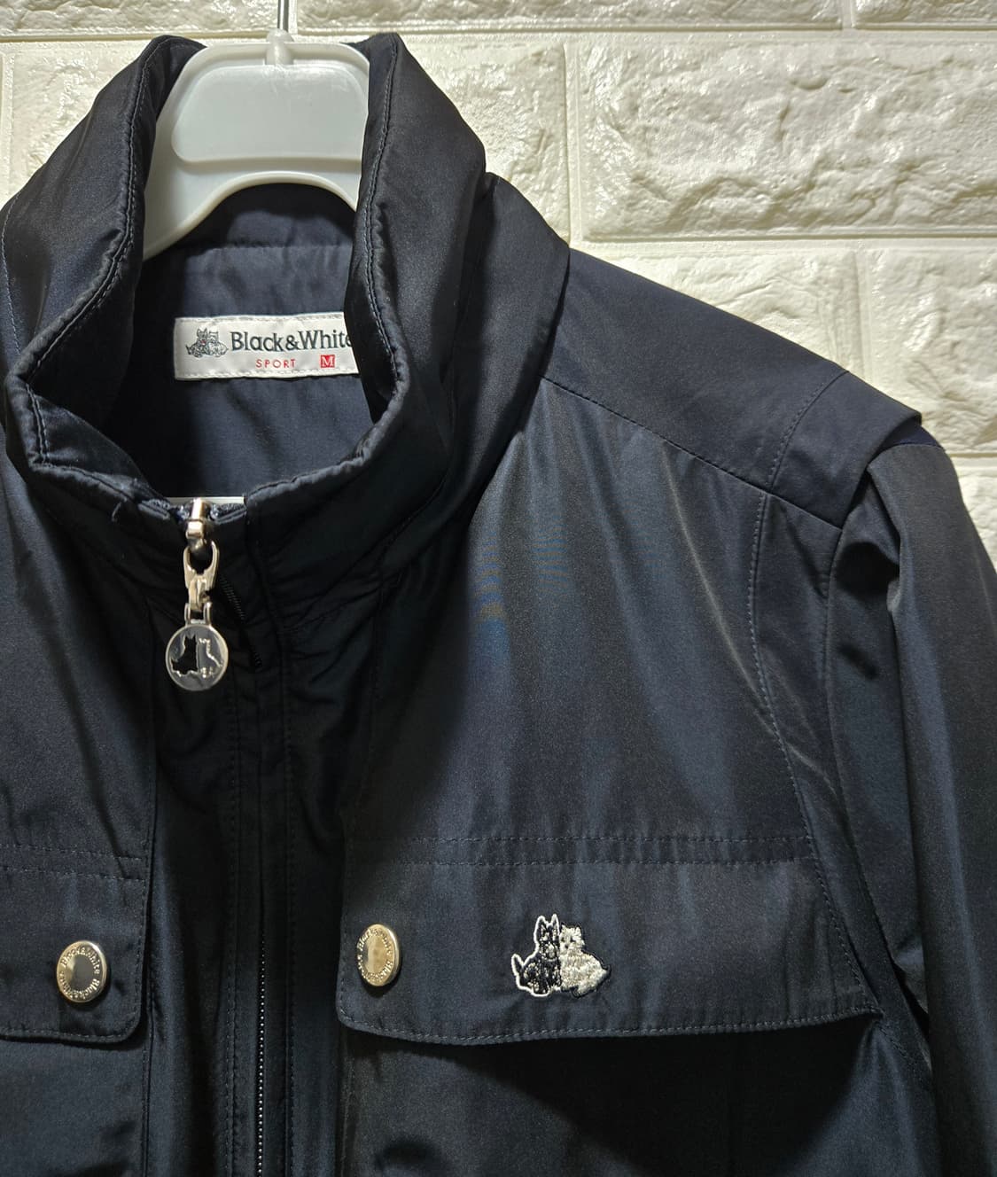 블랙앤화이트 바람막이 자켓 95 상품이미지5