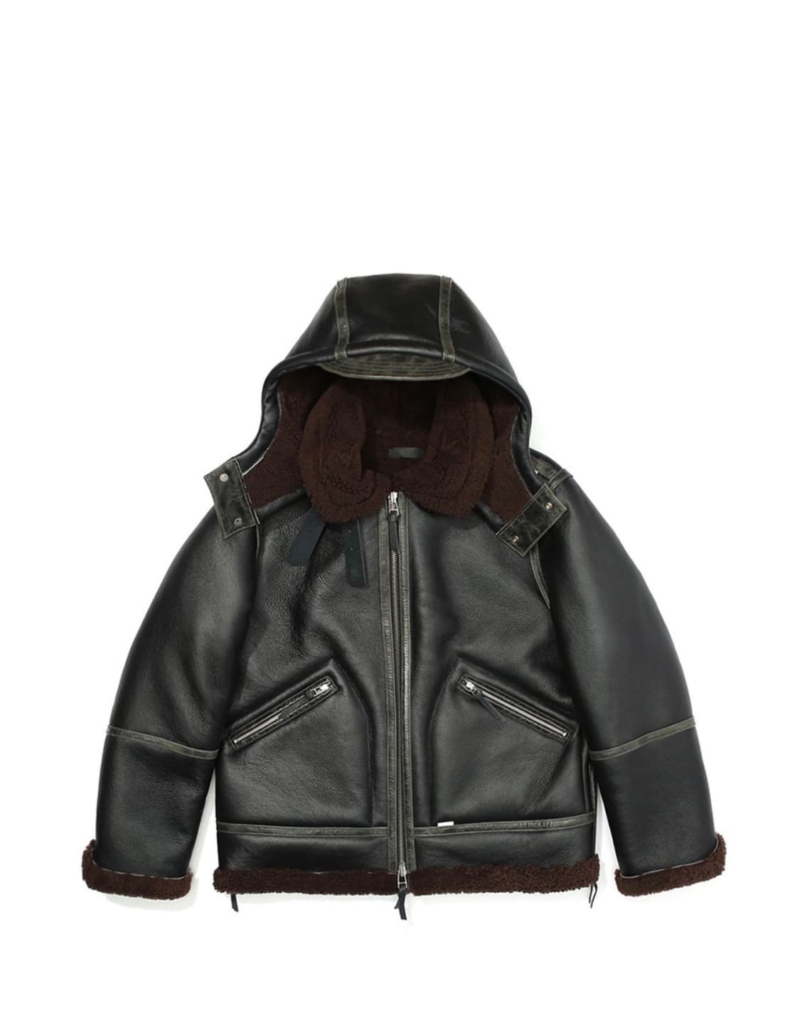 페치 fetch 이글 무통 자켓 무스탕 블랙 라지 상품이미지2