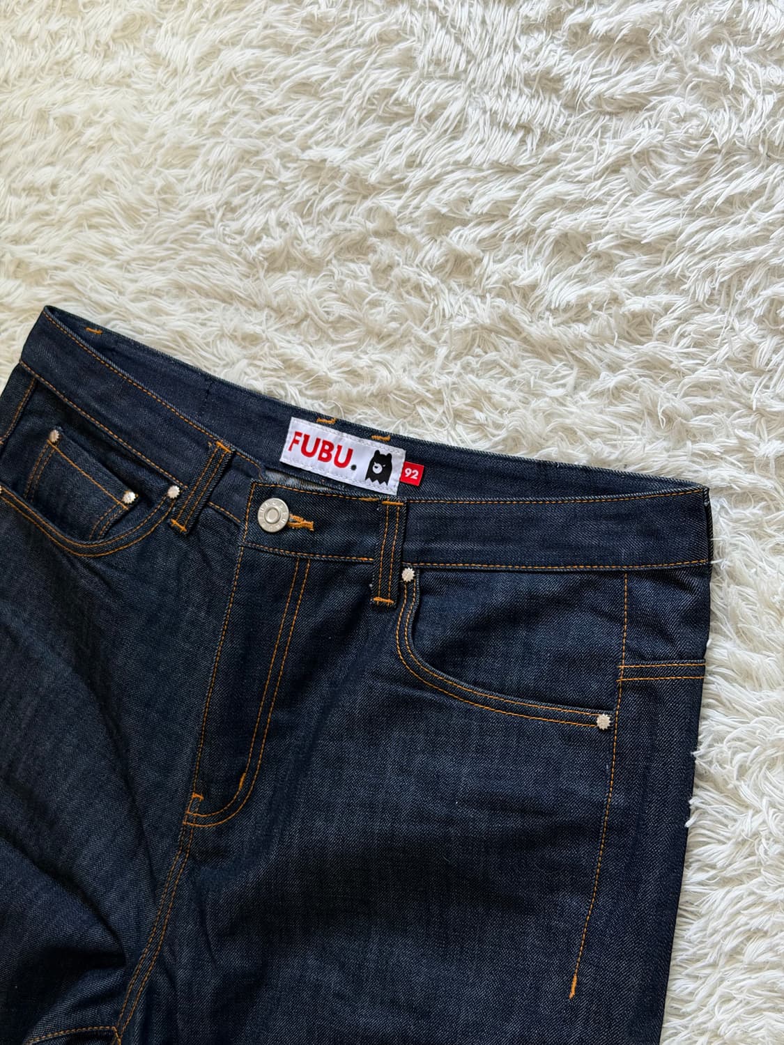 FUBU(푸부) 오리지널 다크 인디고 생지 데님 하프 팬츠 상품이미지9