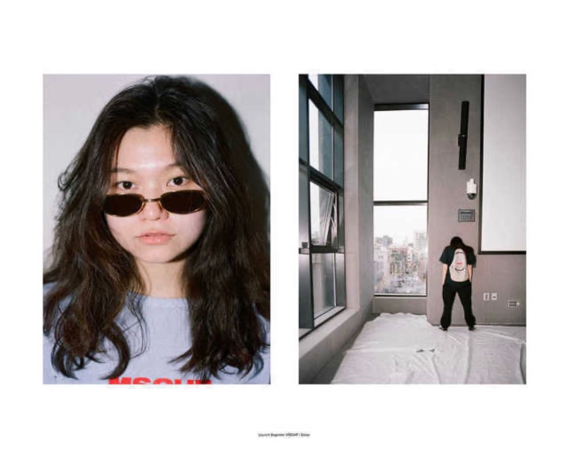 MSCHF 미스치프 텐셀 롱슬리브 라벤더블루레드로고긴팔티셔츠라운드넥나일론 상품이미지9