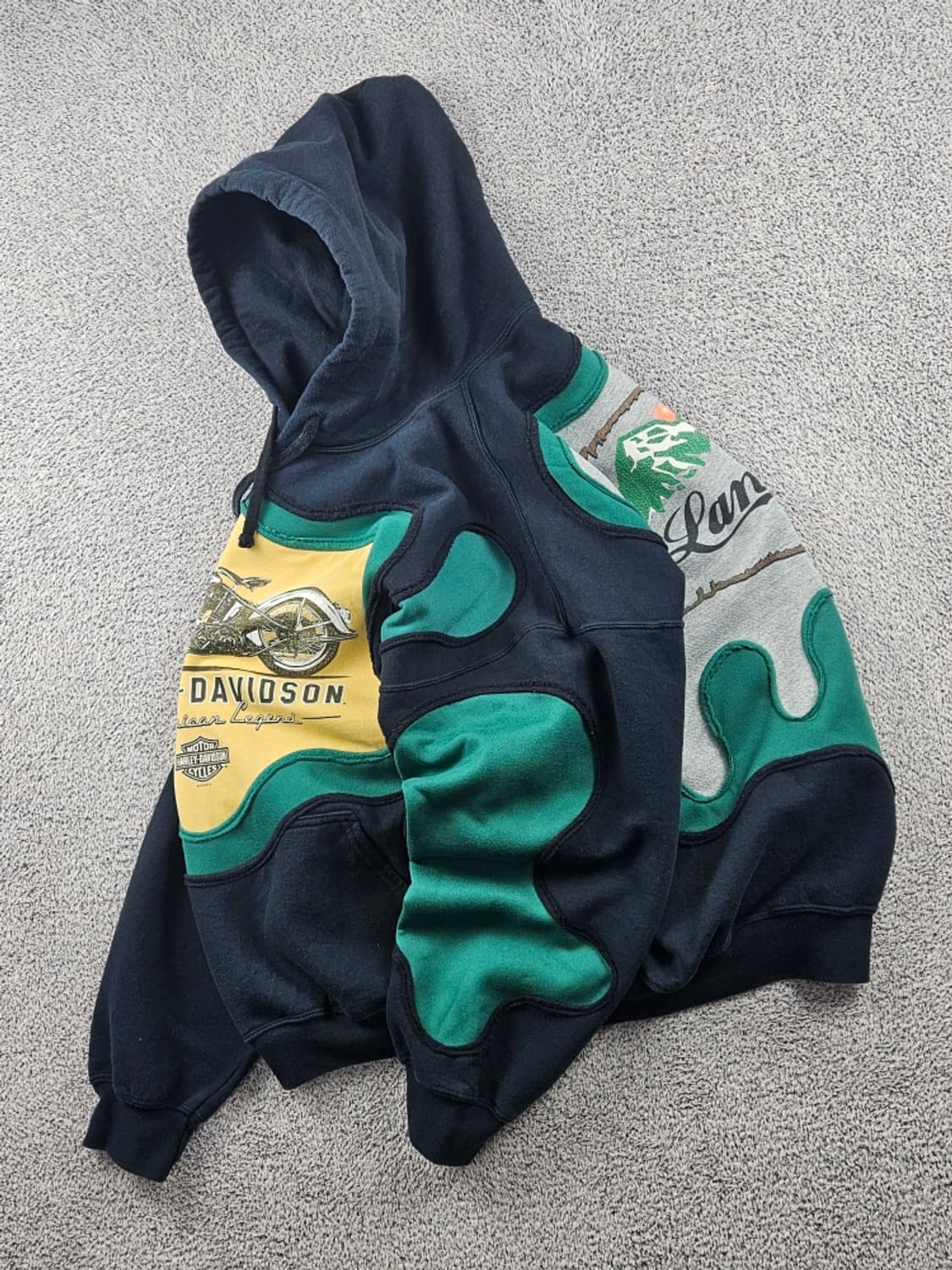 할리데이비슨 아플리케 커스텀 스웻 후드 티셔츠 (2XL추정) / 9322 상품이미지3