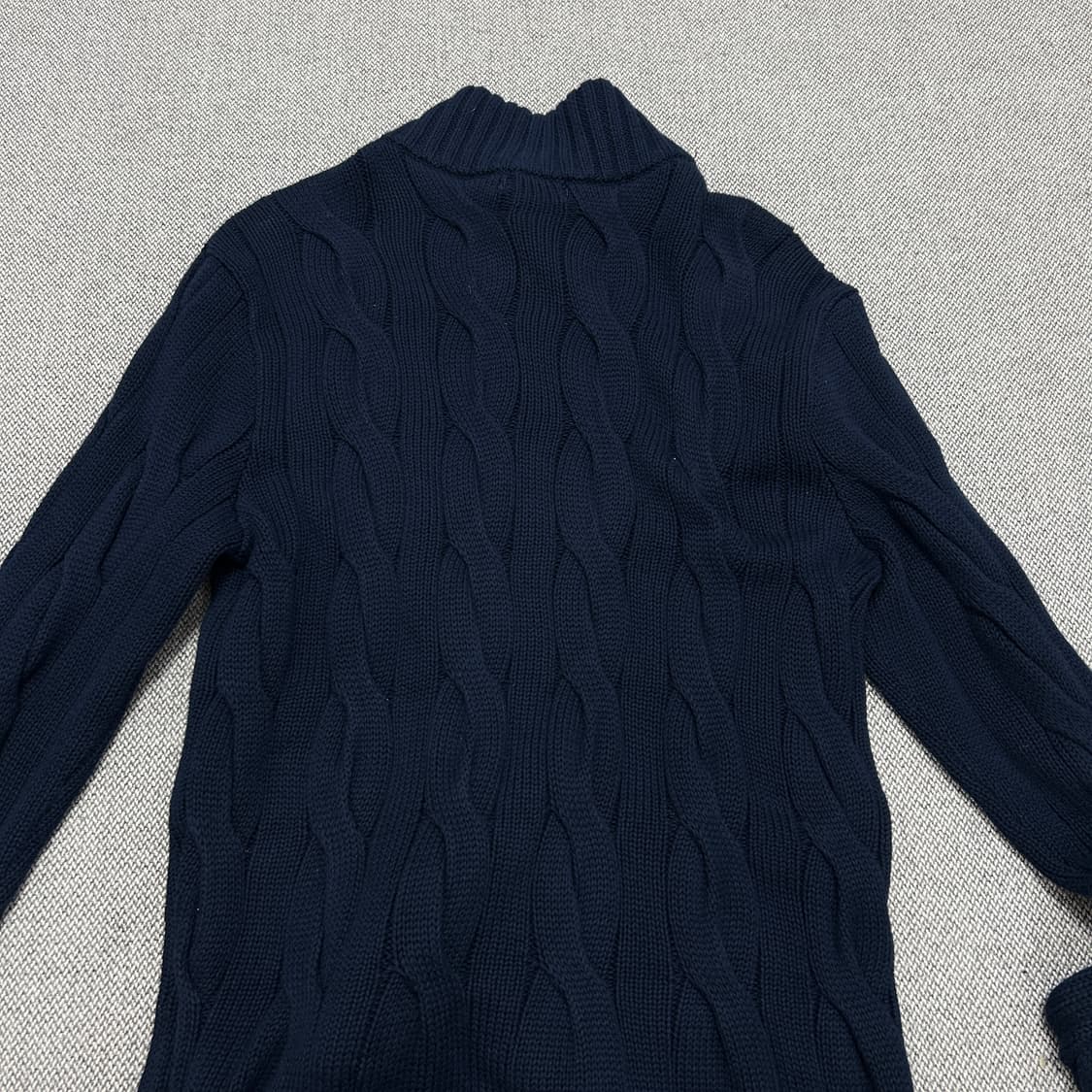폴로 우먼스 네이비 볼드 케이블 니트집업(M) 상품이미지5