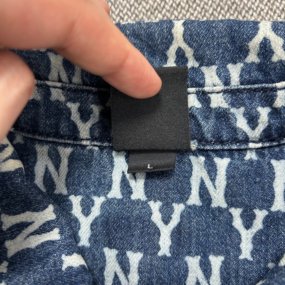 MLB 양키스 모노그램 데님셔츠(L) 상품이미지5