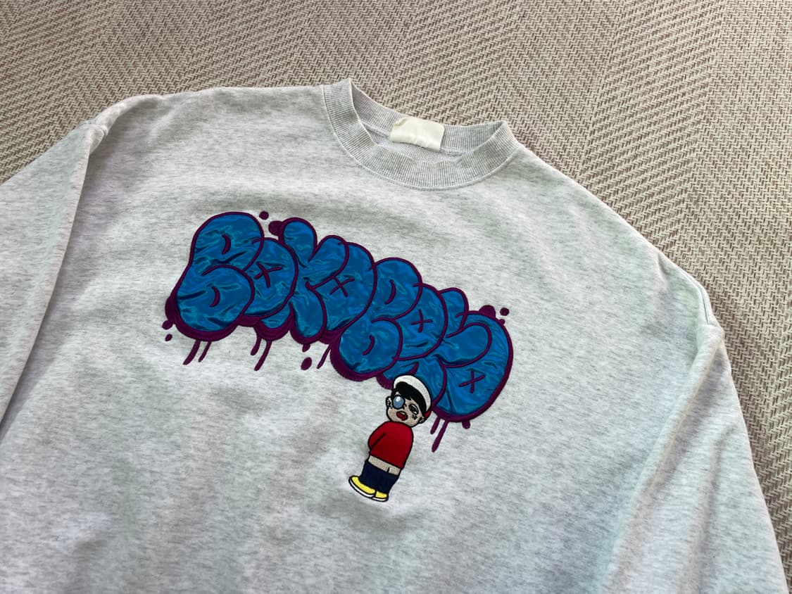 빈티지 그래피티 버블 레터링 스웻셔츠 상품이미지3