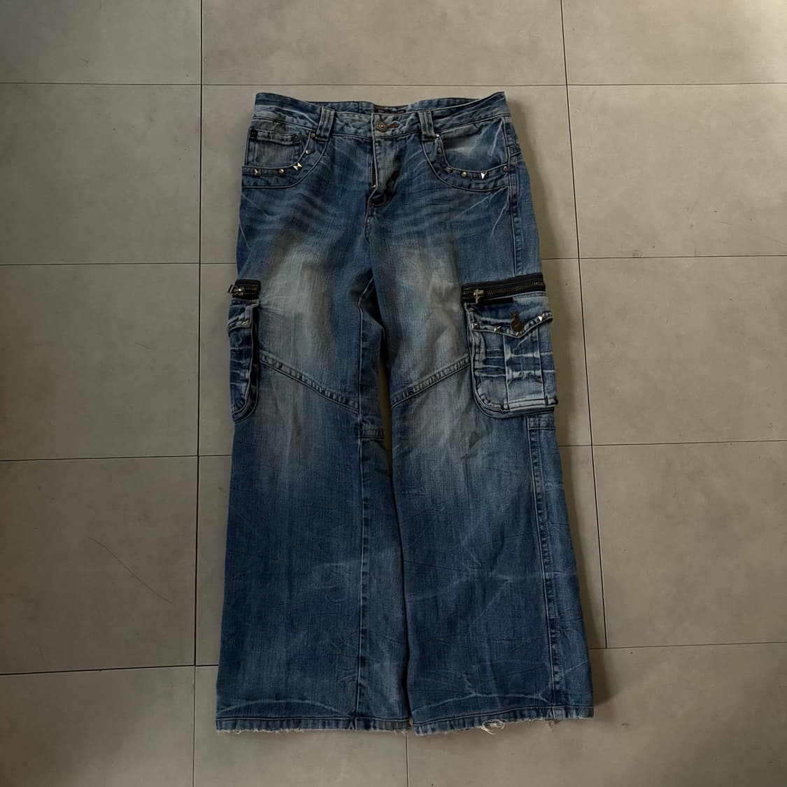 워시드 와이드 데님카고팬츠 상품이미지6