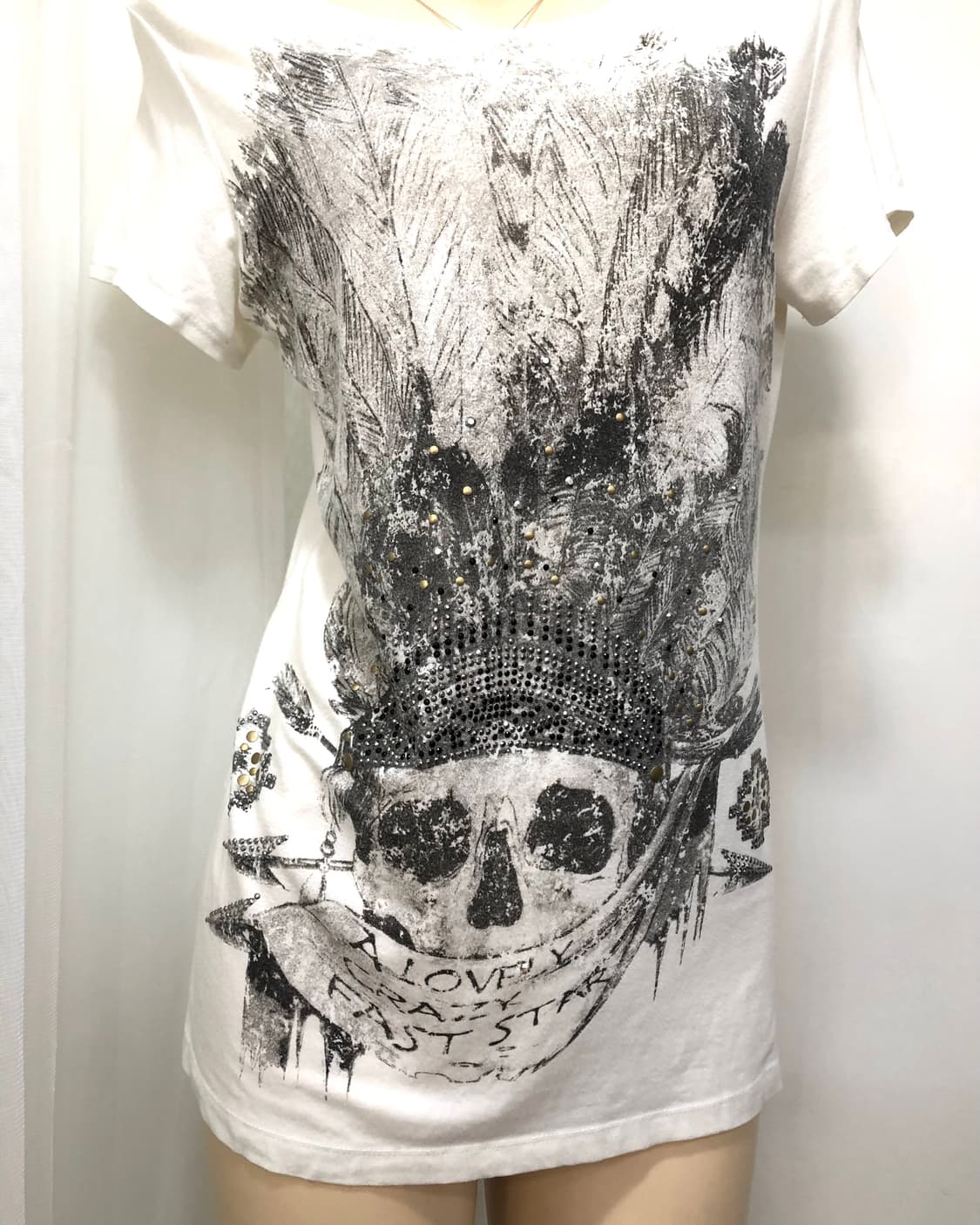 grunge skull graphic white tee 상품이미지2
