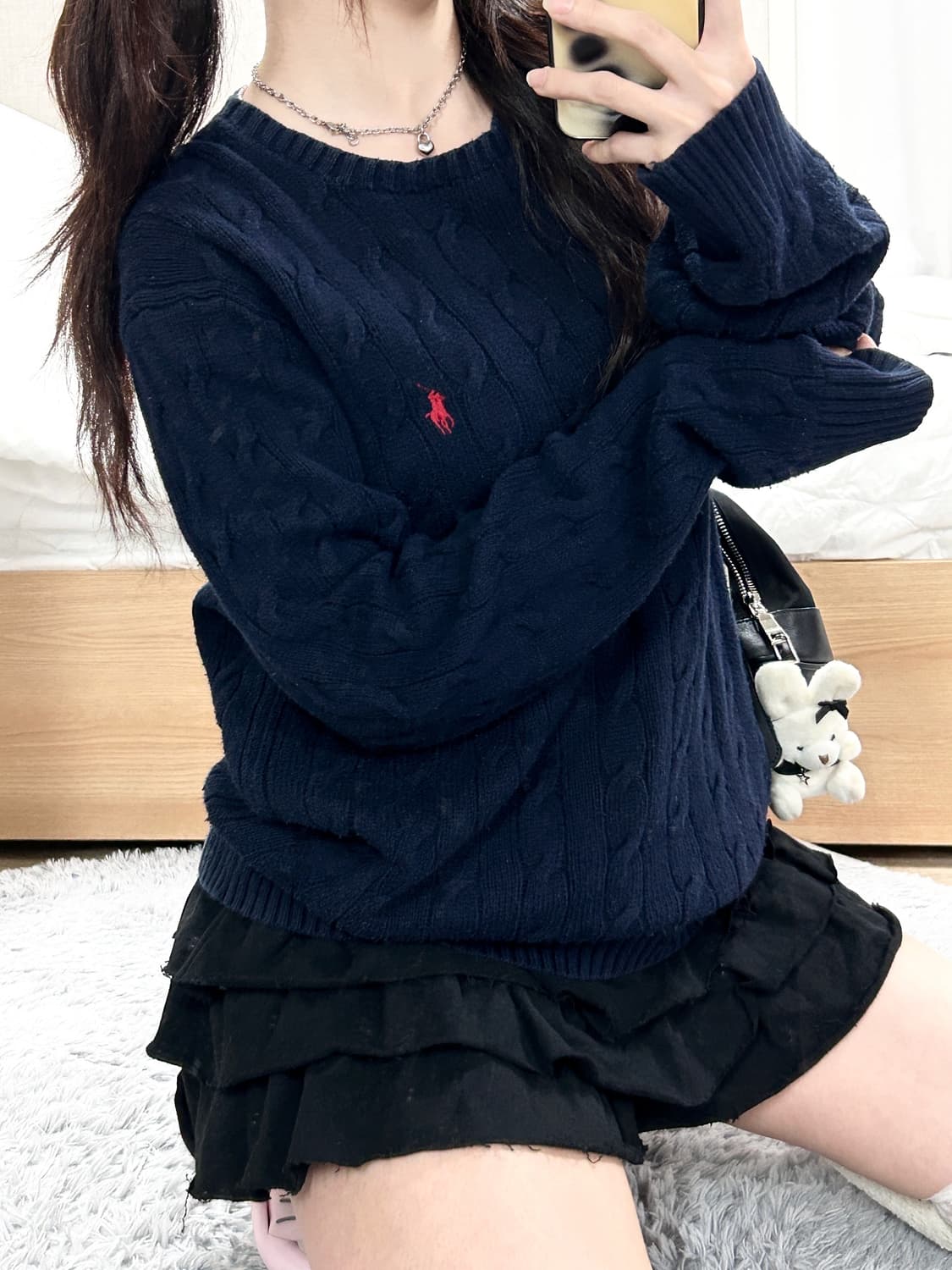 폴로 레드포니 네이비 케이블니트 상품이미지3