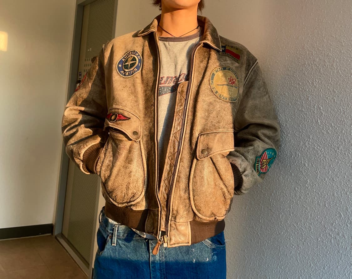 나파소가죽 A2플라이트 자켓 상품이미지2