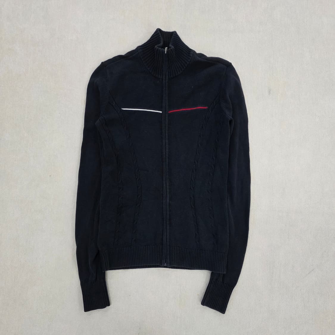 [XS] 타미힐피거 여성 꽈배기 니트 집업 가디건 1229J 상품이미지1