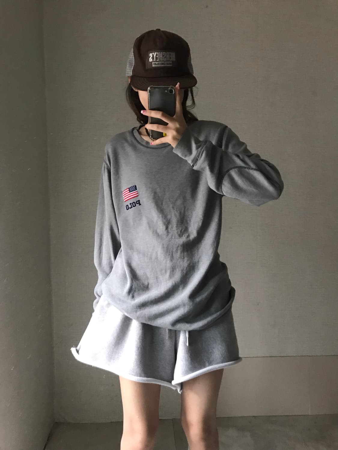 폴로 성조기 와플 롱슬리브 상품이미지2