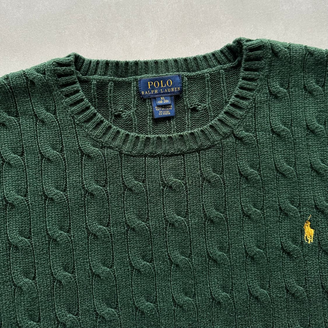 [L]폴로 랄프로렌 꽈배기 케이블 니트 그린 상품이미지6