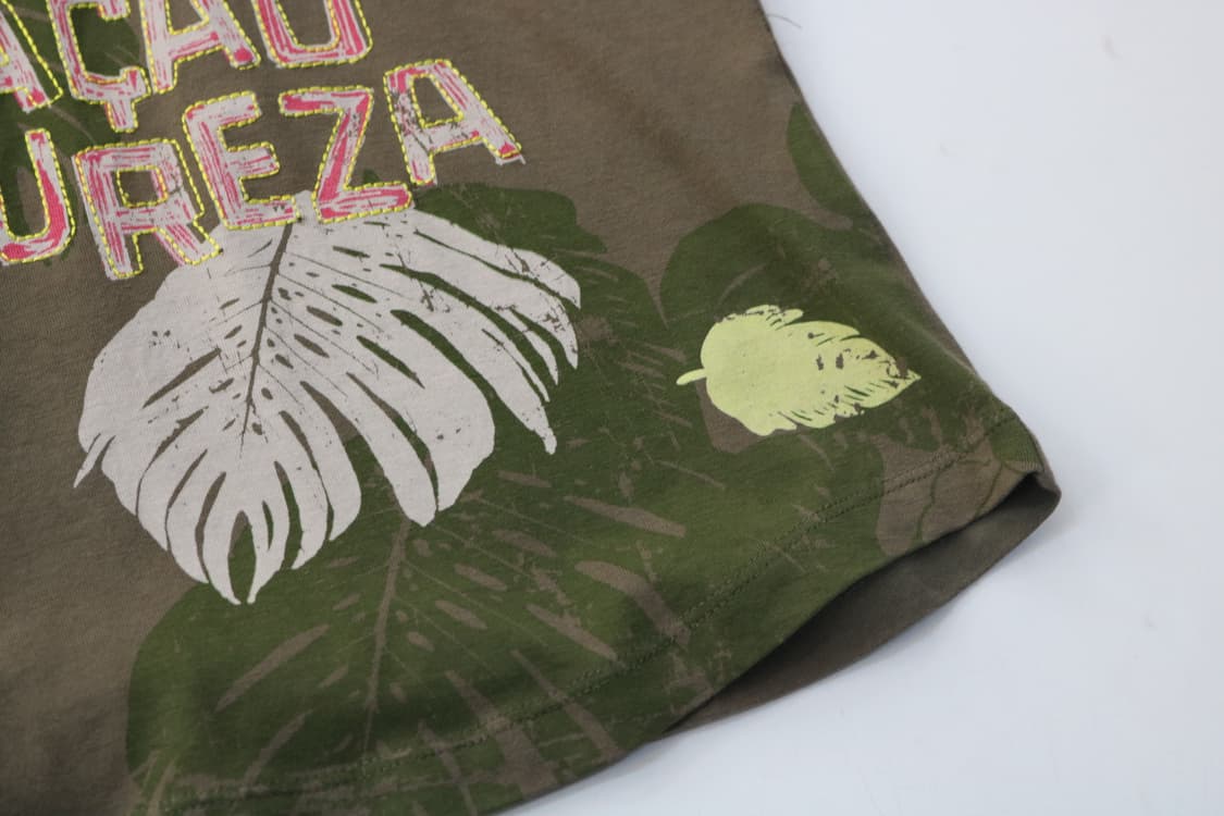 GAS 가스 빈티지 트로피컬 리프 그래픽 브이넥 반팔 티셔츠 (S) 상품이미지6