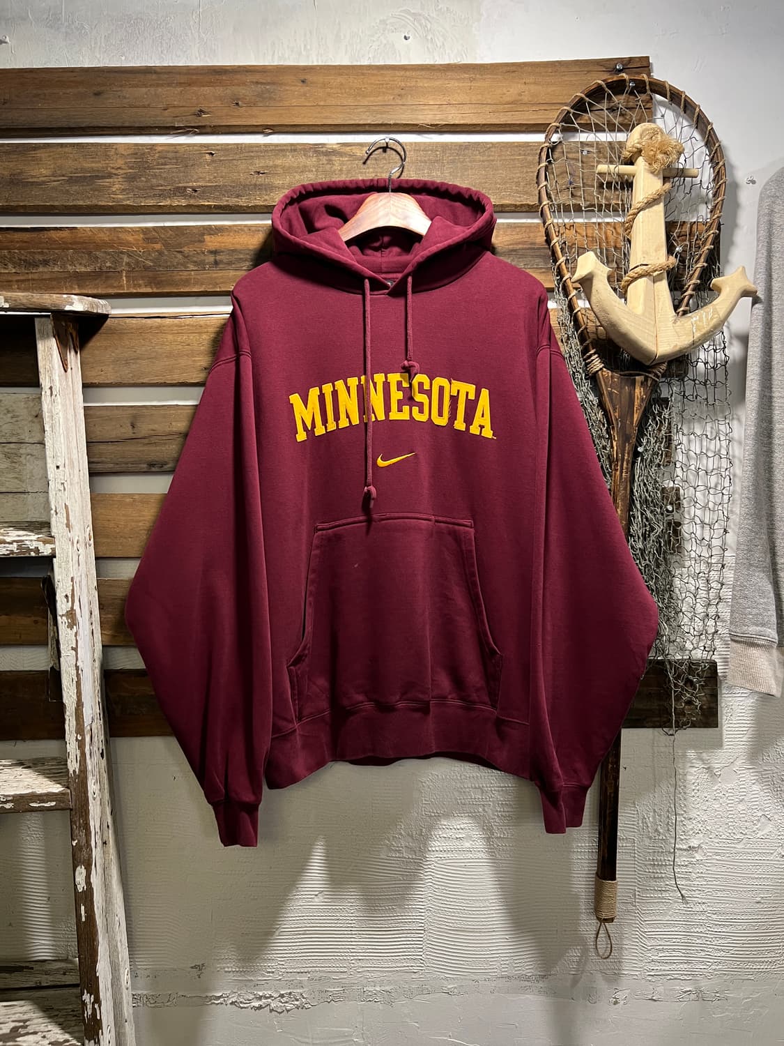 [M]나이키 USA MINESOTA 버건디 후드 티셔츠 상품이미지2