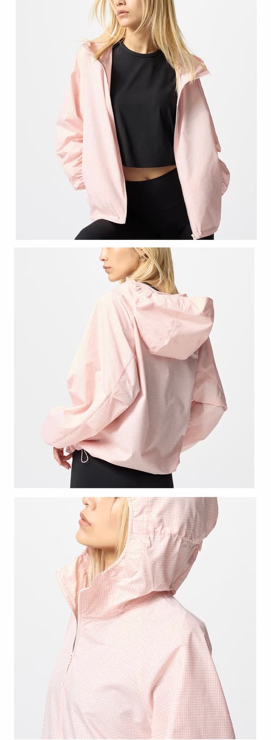 유니클로 포켓터블 UV 프로텍션 파카 블루 체크 상품이미지4