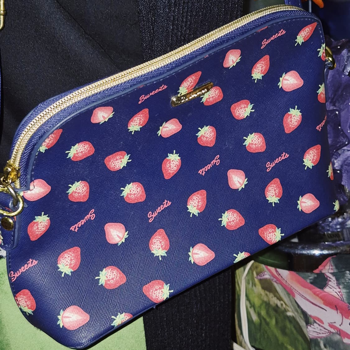 레트로 스위머 딸기 레더 벨트 크로스백 상품이미지7