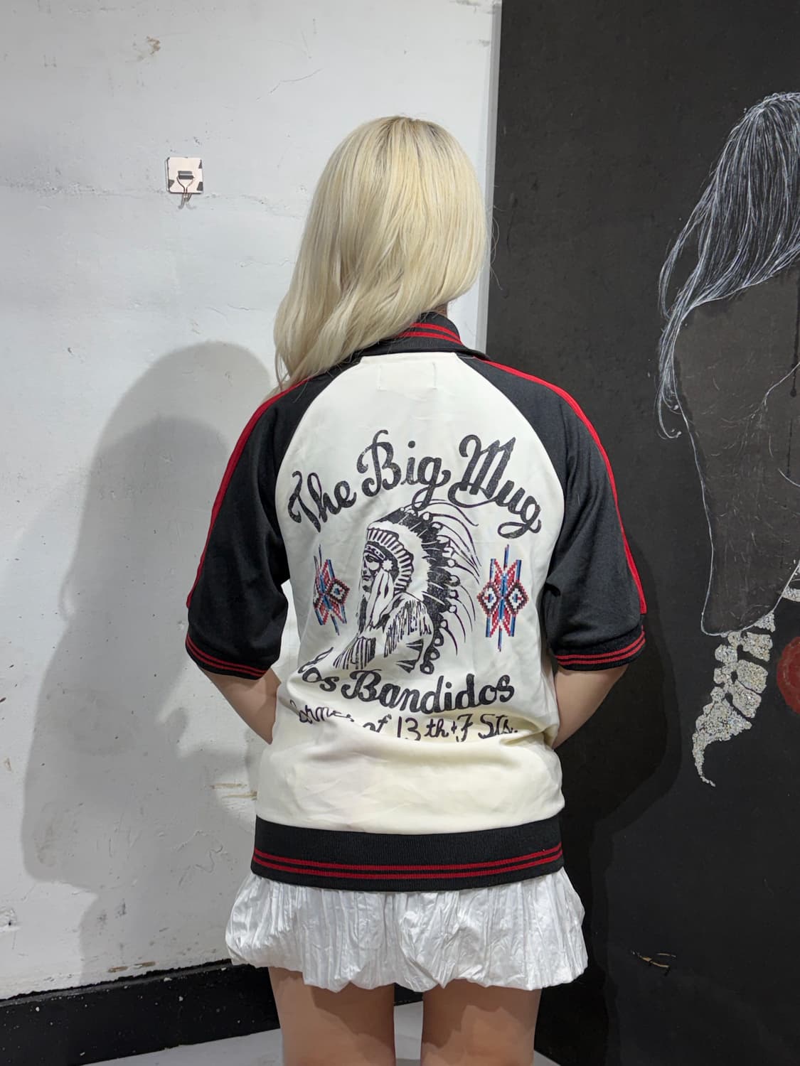 JPN 일본 빈티지 오리엔탈 프린팅 반팔 져지 자켓 M 상품이미지2