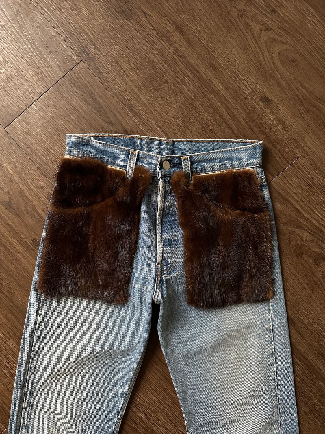 Seven by Seven 밍크 퍼 릴랙스 진 상품이미지9