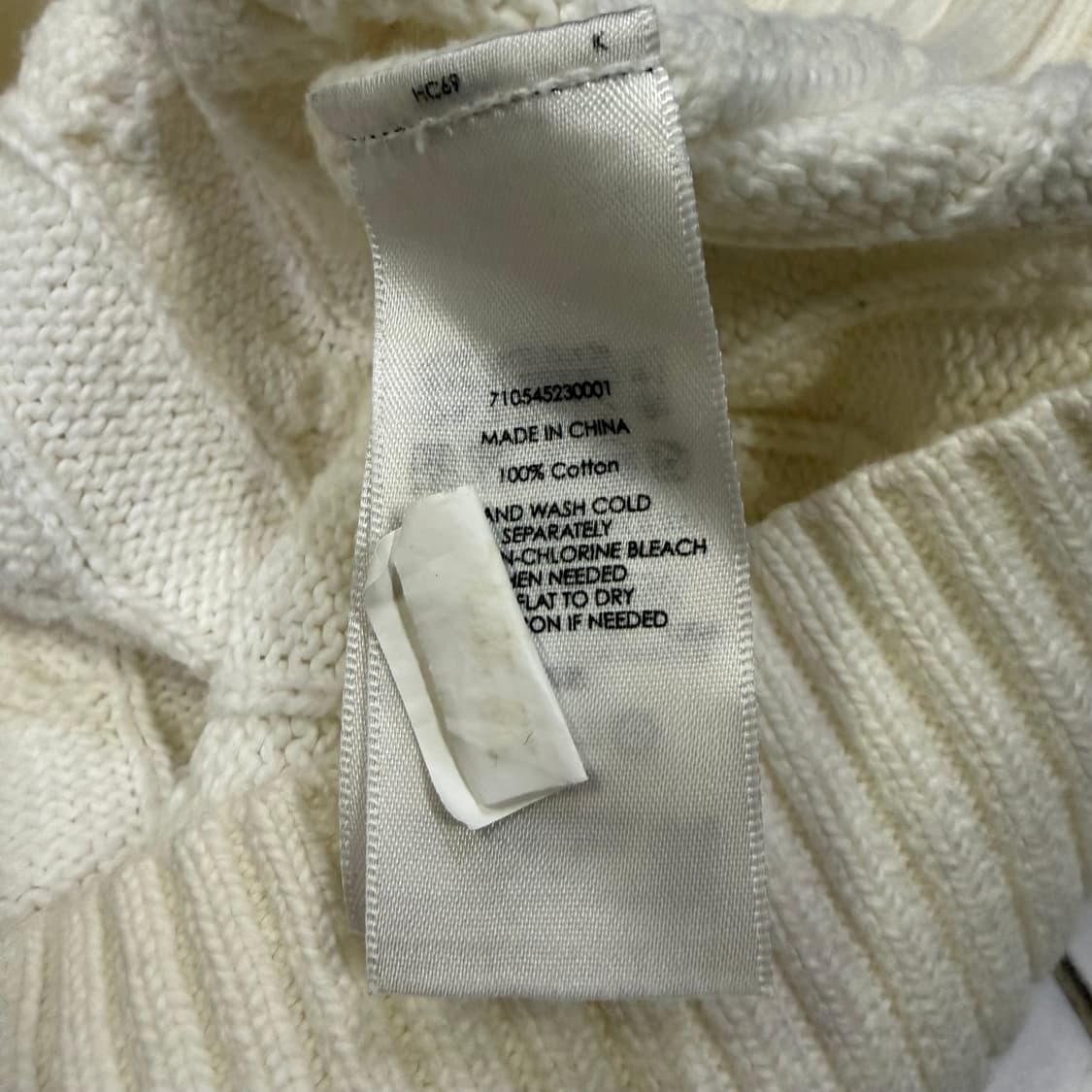 폴로 랄프로렌 화이트 코튼 케이블 니트  상품이미지4