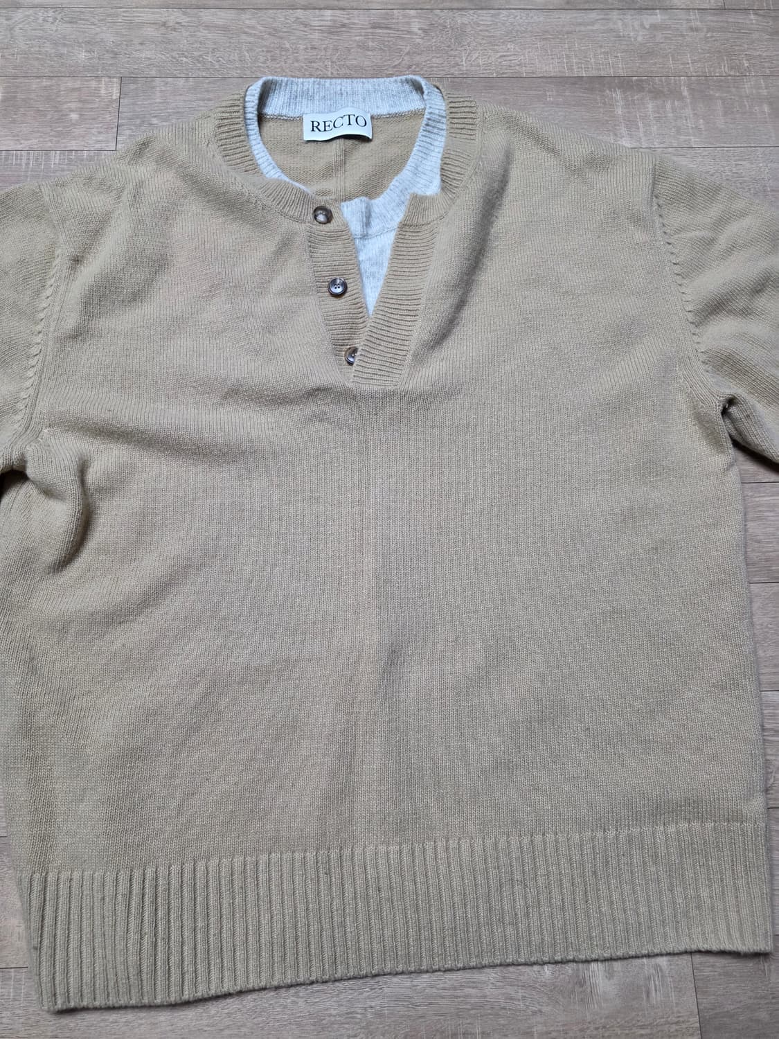 렉토 레이어드 니트 베이지 L 상품이미지4