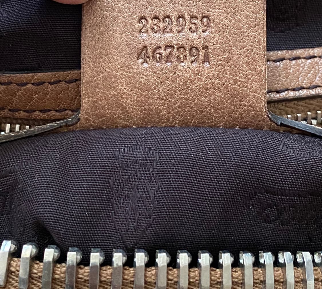 [구찌] 정품 뱀부 바 GG 캔버스 라지 숄더백 상품이미지2