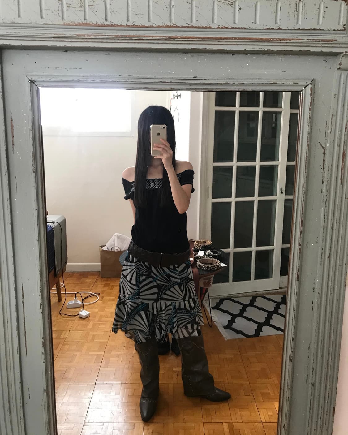 vintage pattern skirt 상품이미지4