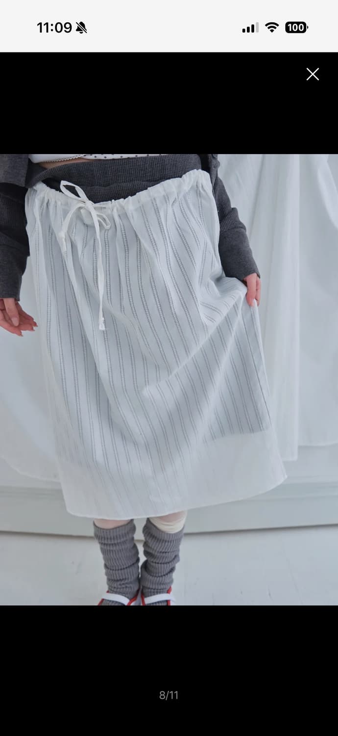 무음 더블 레이어 치마 상품이미지3