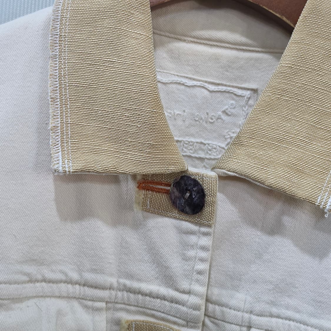 츠모리 치사토 배색 데님 크롭 자켓- 우먼M 상품이미지3