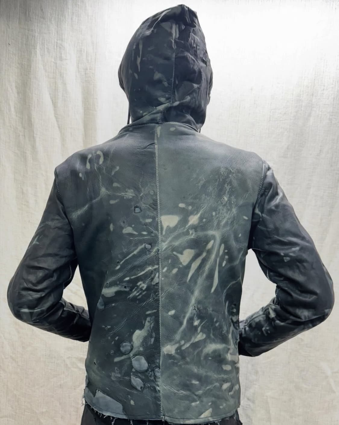 ZAM BARRETT 24ss 타입III 더블 지퍼 문스타가죽 후디자켓 상품이미지4