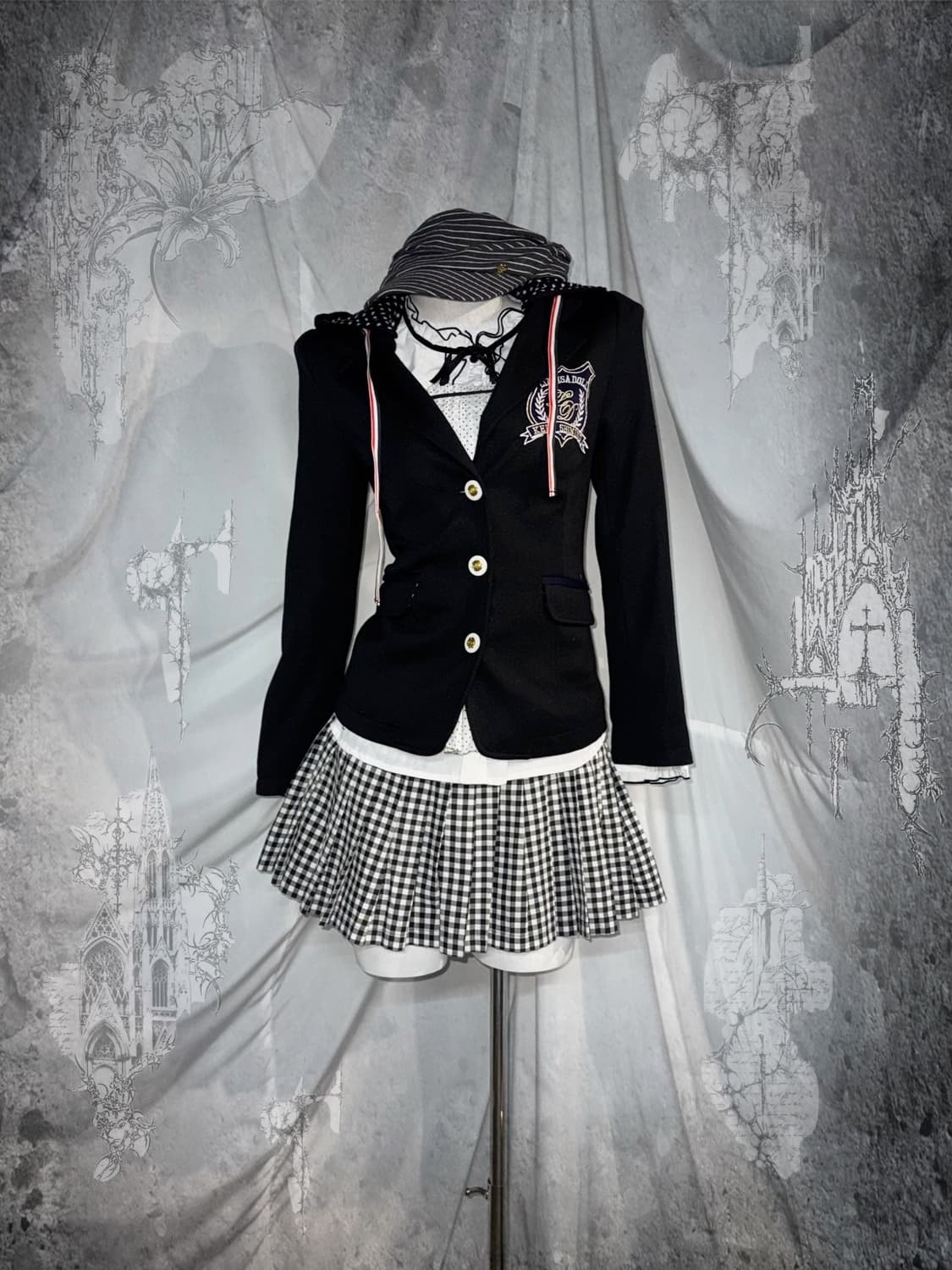 리즈리사 무채색 공겜여주깔 프레피 코디세트  상품이미지1