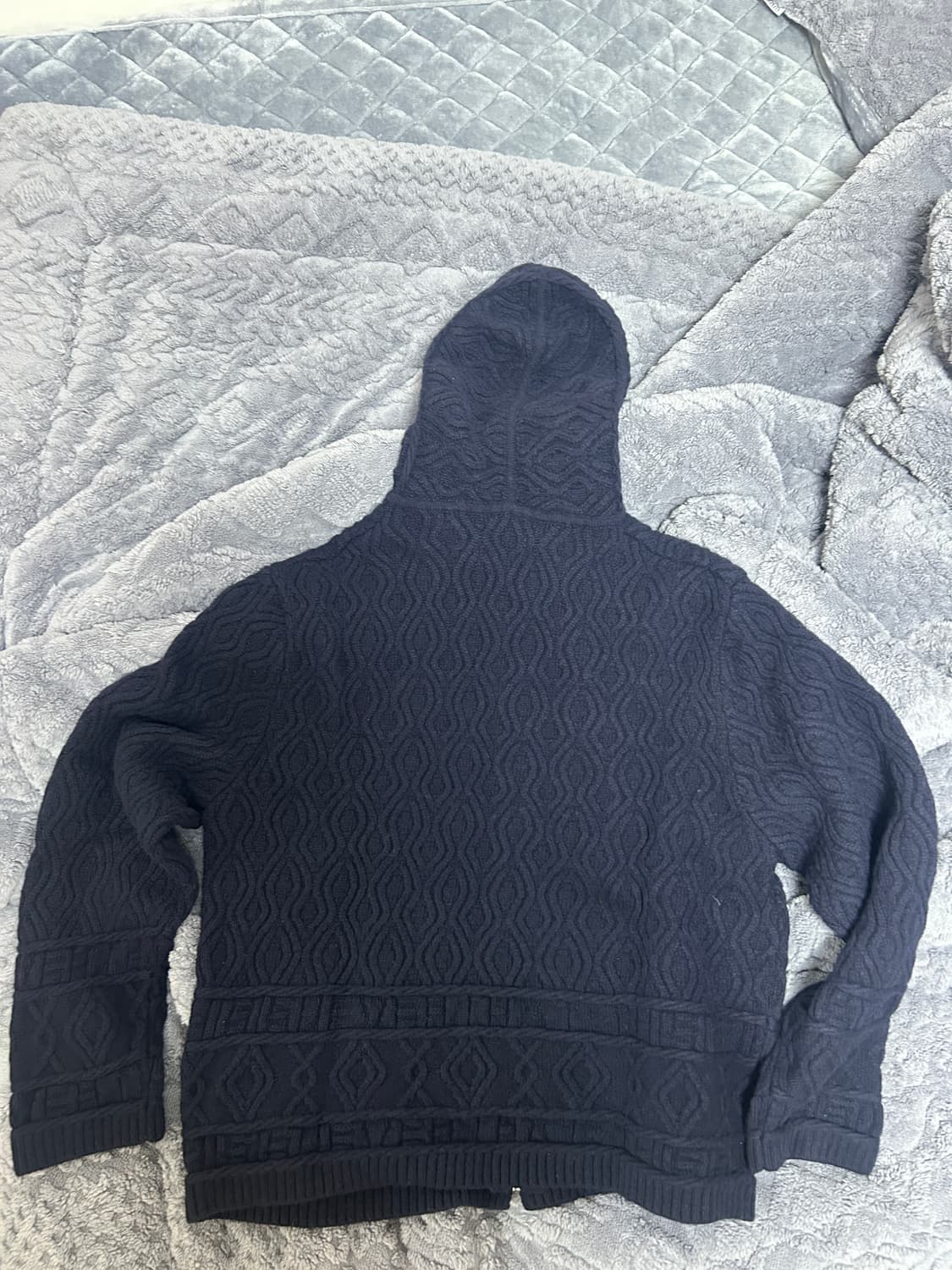 L)디스이즈네버댓 니트 후드집업 네이비 상품이미지2