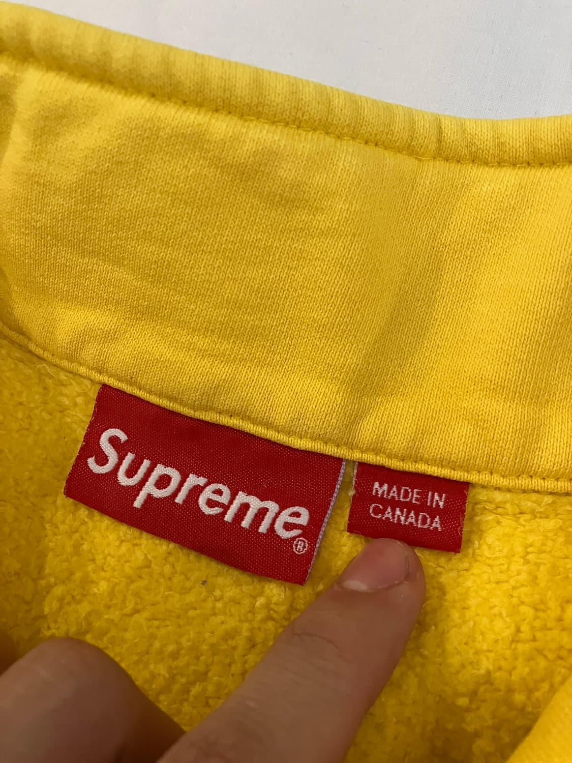 15FW 슈프림 SUP 하프집업 풀오버 맨투맨 옐로우 상품이미지5