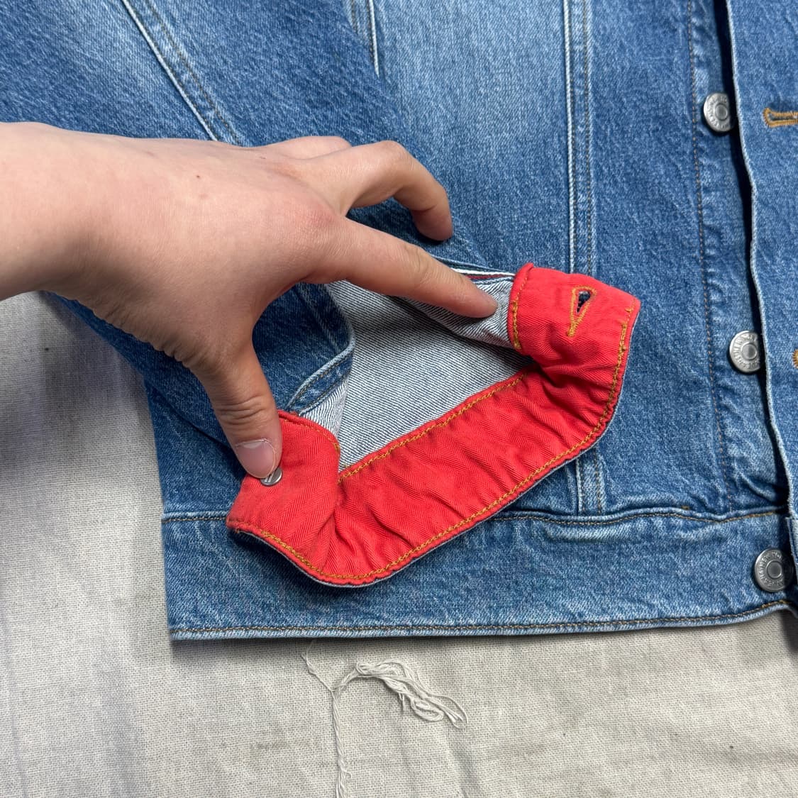 타미진스 사이드패치 데님자켓 M (100~) 상품이미지4