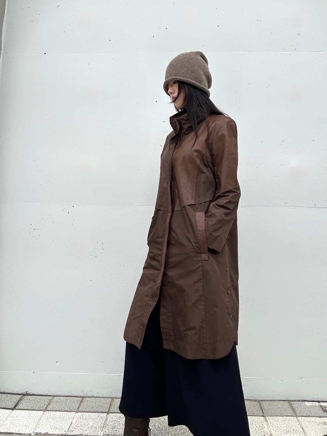Bambi leather mix jacket / brown 상품이미지1
