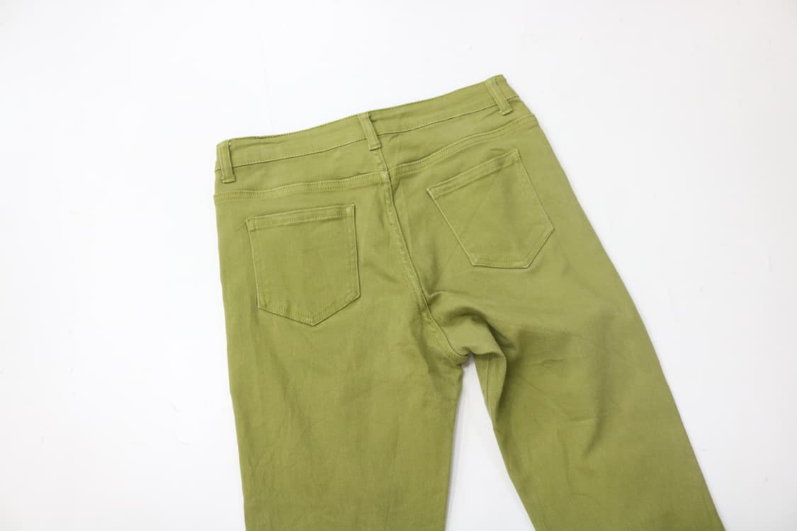 GRL 그레일 빈티지 그린 핀턱 프레이드 헴 부츠컷 데님 팬츠 (L) 상품이미지7