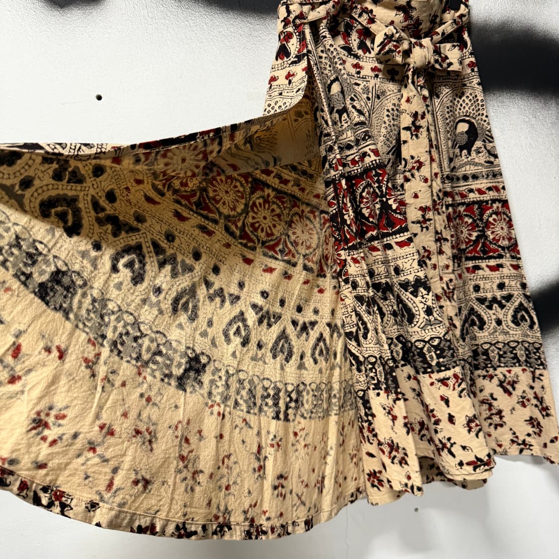 VTG 빈티지 보헤미안 에스닉 풀 패턴 랩 스커트 상품이미지4