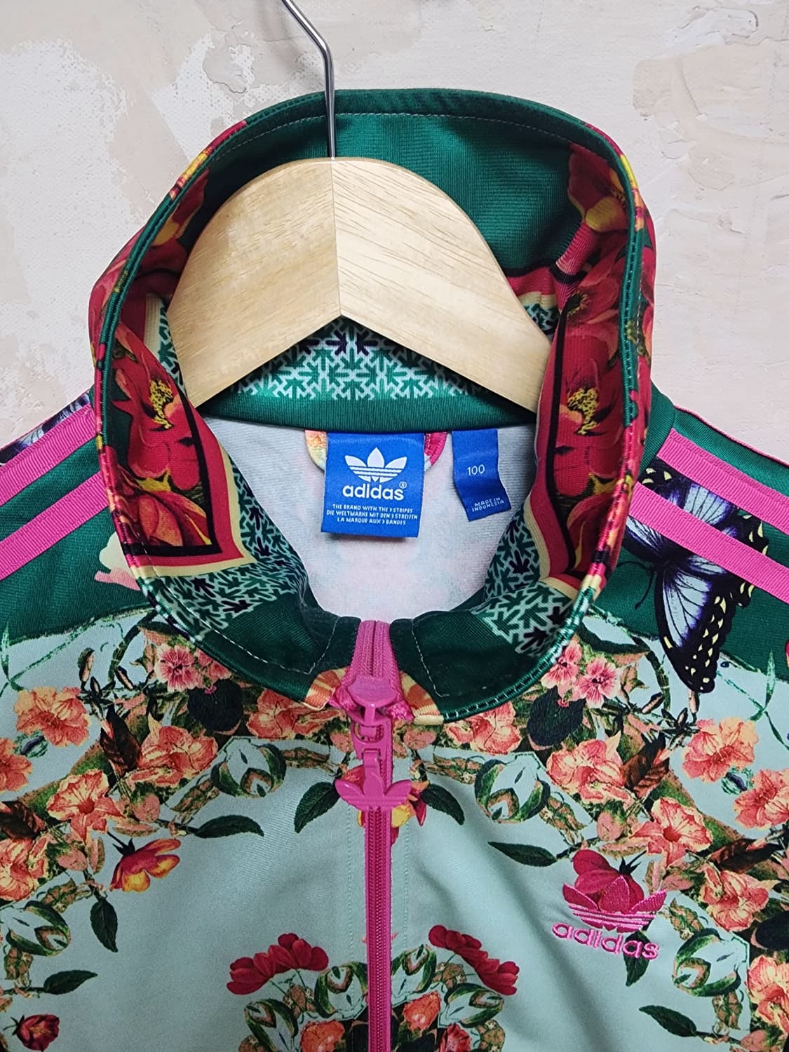 아디다스 플라워패턴 져지 집업 자켓 100 상품이미지3